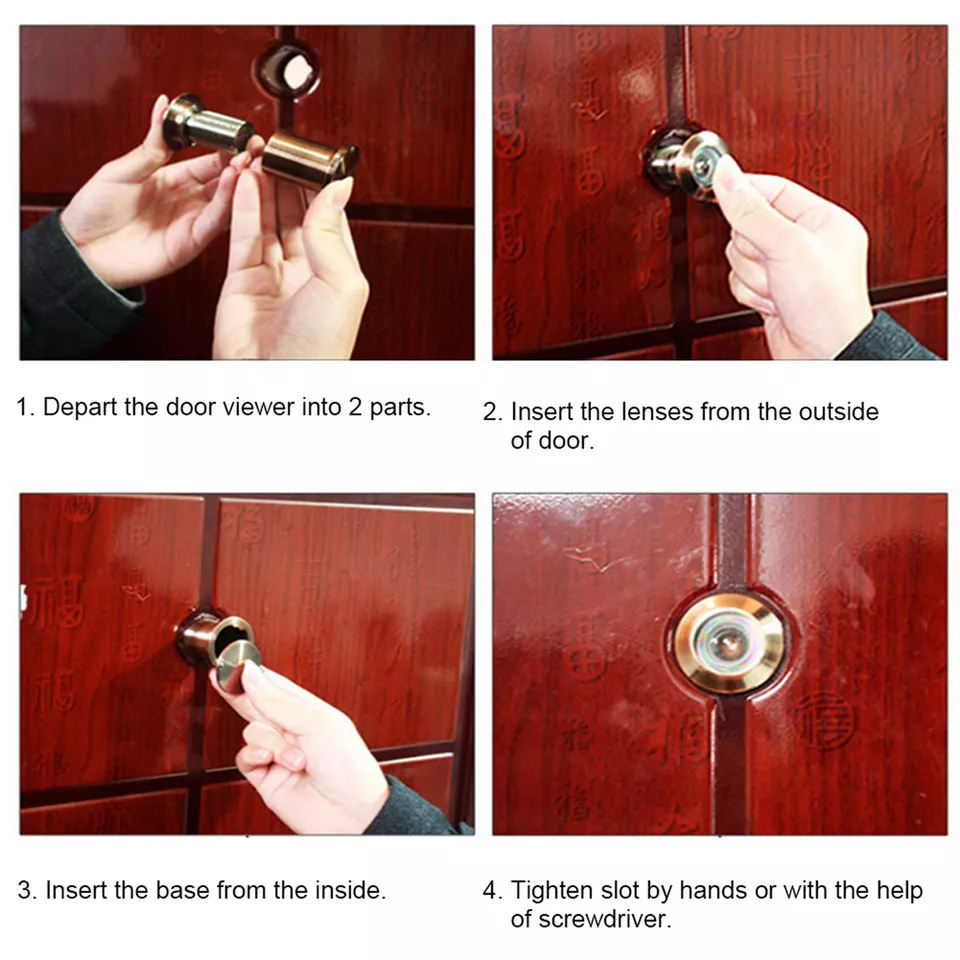 28mm Door Viewer 220° - Solid Brass - Image 5