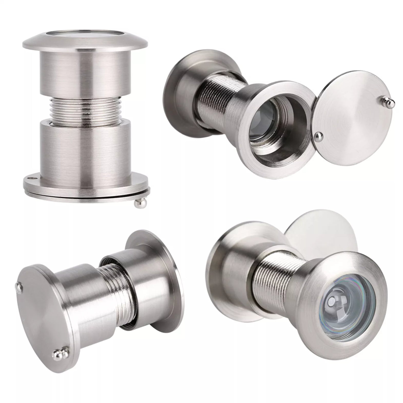 28mm Door Viewer 220° - Solid Brass - Satin Chrome