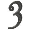 Antique Door Numerals 3 Black No. 3