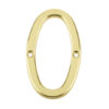 Jedo 75mm Screw Fix Numerals Polished Brass No. 0