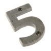 Valley Forge Door Numerals Pewter No. 5