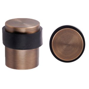 Door Stop Floor Mounted - Round Collared Flat Top 35mm dia