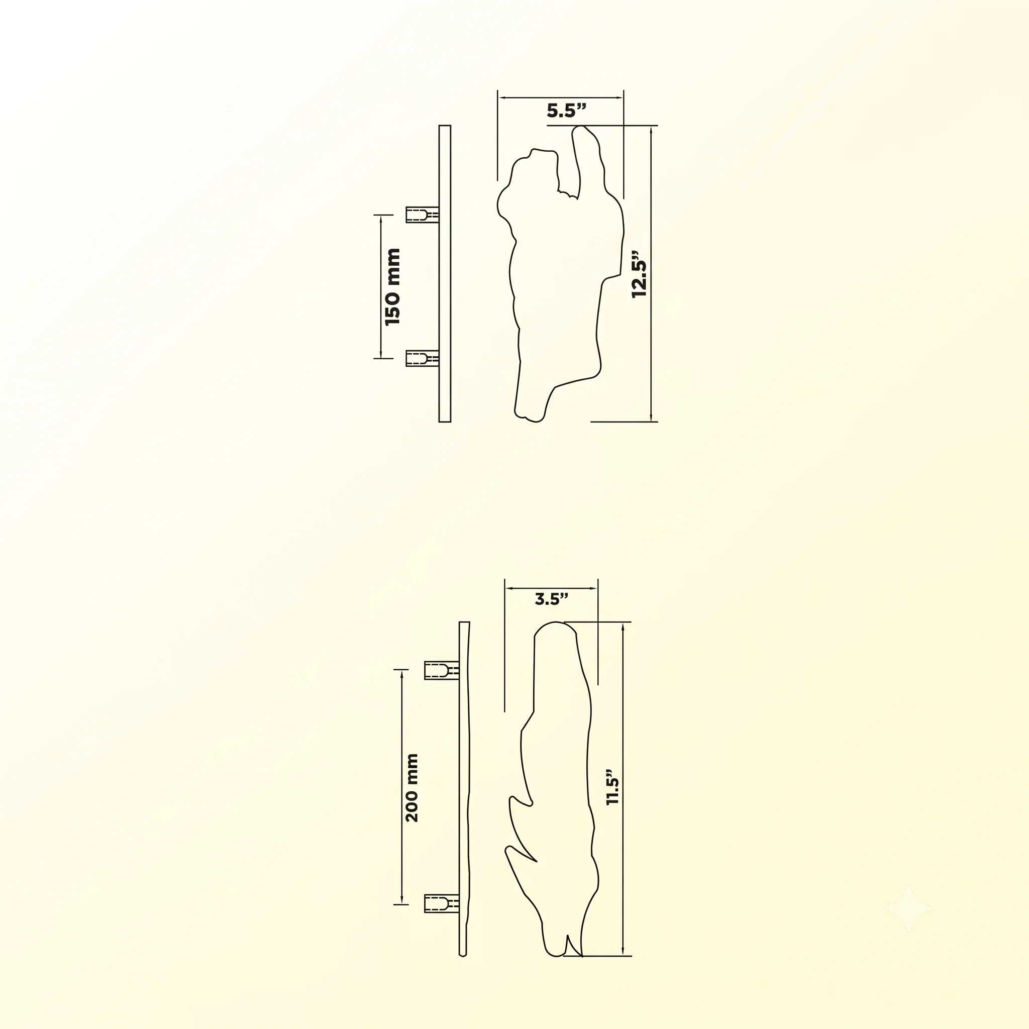 Obsidian Luxury Interior Door Pull Handle (Multiple Sizes) - Image 3