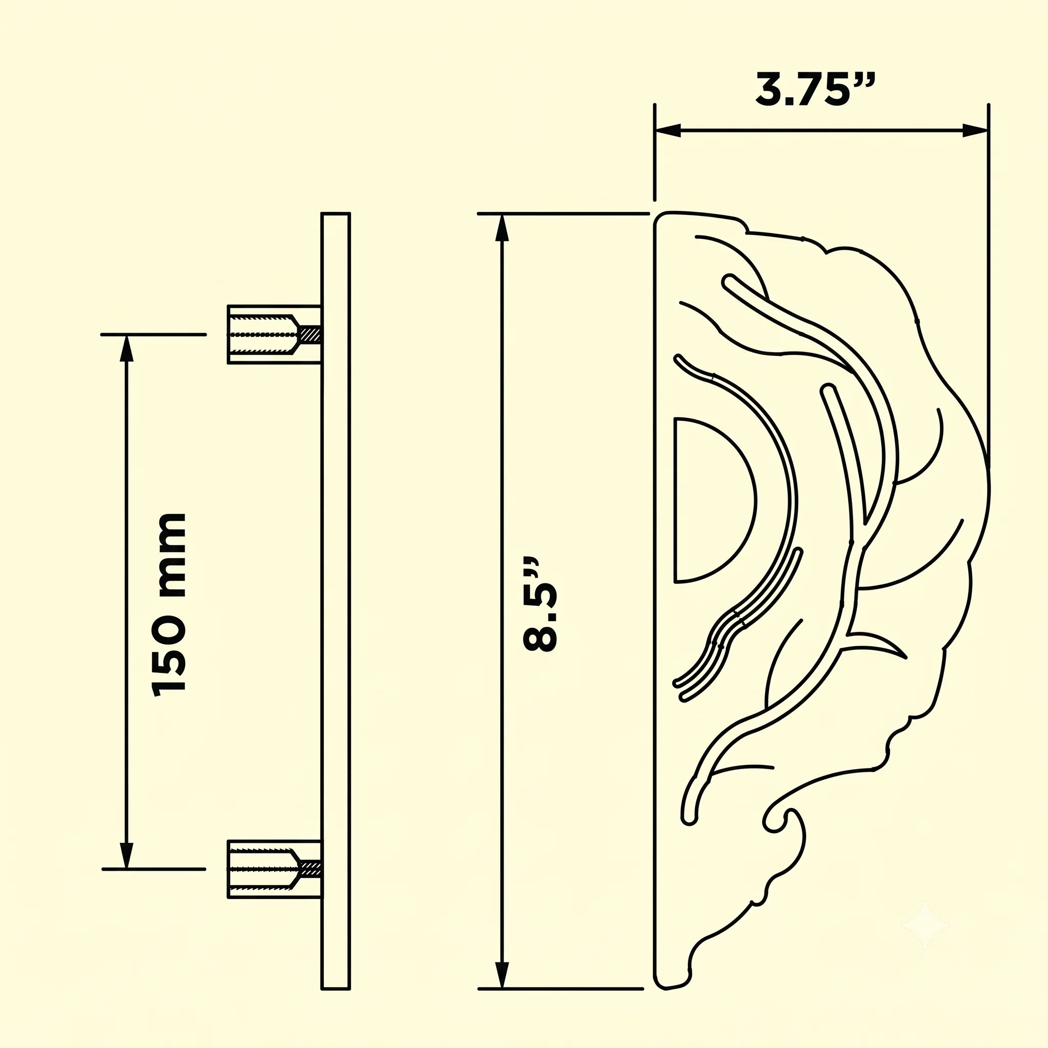 Verona Luxury Interior Door Pull Handle (Multiple Sizes) - Image 3